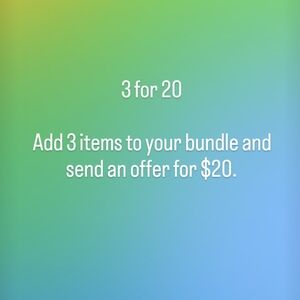 3 for $20 instructions